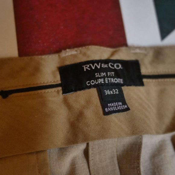 RW&CO Tan Dress Pants 36/32 - Picture 3 of 3